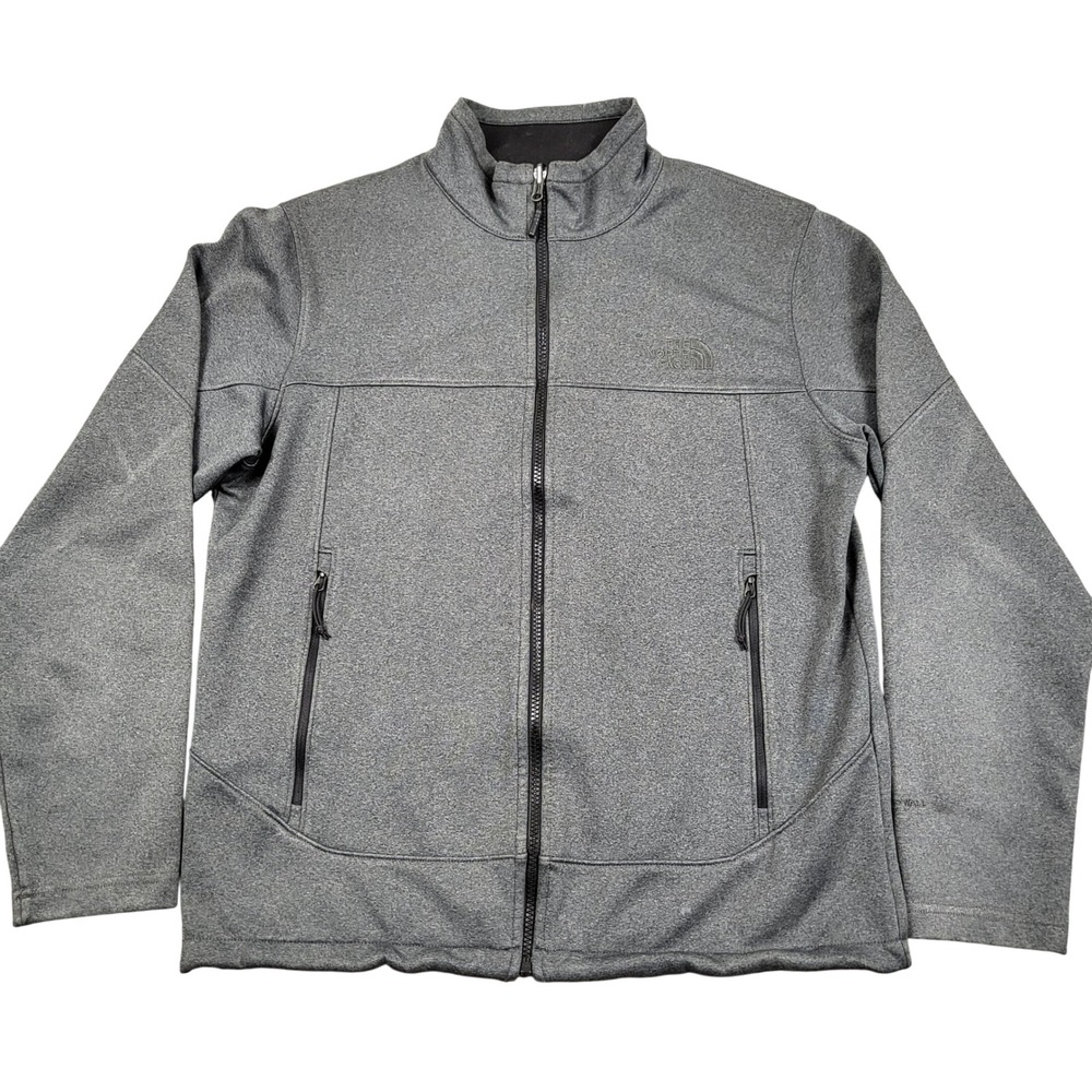 The North Face Mens M WindWall Full Zip Jacket Grey Lightweight Fleece